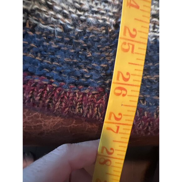 Handcrafted Patchwork Knit Cardigan 3 Snap Button Multicolor Design Angora Blend - Picture 3 of 6